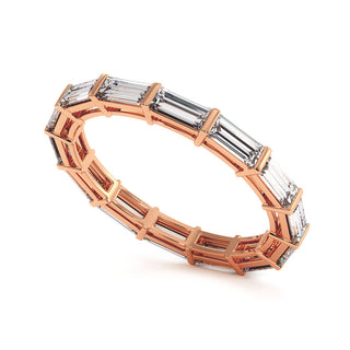 Alliance Montaigne Diamants Baguettes, tour complet de diamants baguettes de laboratoire, or rose 18 carats — Maison Laveran Paris