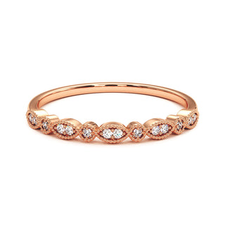 Demi-Alliance Diamants Saint Honoré, diamants de laboratoire, or rose 18 carats — Maison Laveran Paris