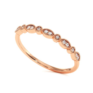 Demi-Alliance Diamants Saint Honoré, diamants de laboratoire, or rose 18 carats — Maison Laveran Paris
