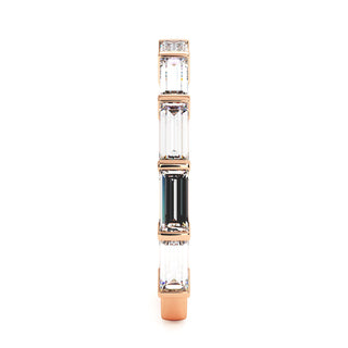 Demi-Alliance Montaigne Diamants Baguettes, diamants baguettes de laboratoire, or rose 18 carats — Maison Laveran Paris