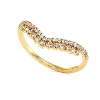 Demi-Alliance Trocadéro Haute Joaillerie, diamants de laboratoire, or jaune 18 carats — Maison Laveran Paris