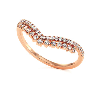 Demi-Alliance Trocadéro Haute Joaillerie, diamants de laboratoire, or rose 18 carats — Maison Laveran Paris