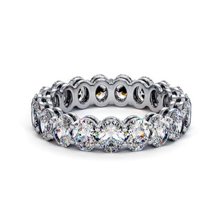 Alliance Montaigne Diamants Ovales, tour complet de diamants de laboratoire, or blanc 18 carats ou platine 950 — Maison Laveran Paris