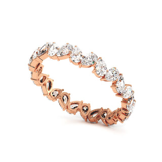 Alliance Montaigne Diamants Poires, tour complet de diamants de laboratoire, or rose 18 carats — Maison Laveran Paris