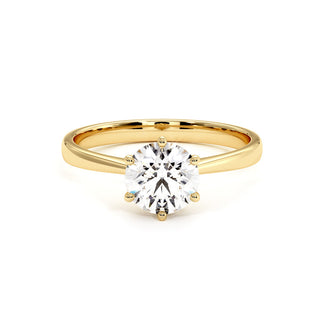 Bague Palais Royal, solitaire diamant de laboratoire, or jaune 18 carats — Maison Laveran Paris