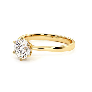 Bague Palais Royal, solitaire diamant de laboratoire, or jaune 18 carats — Maison Laveran Paris