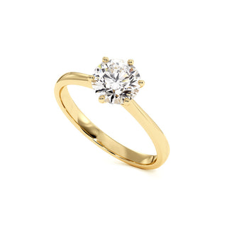 Bague Palais Royal, solitaire diamant de laboratoire, or jaune 18 carats — Maison Laveran Paris