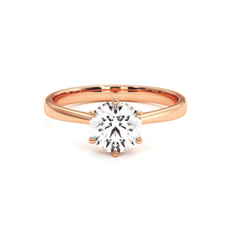 Bague Palais Royal, solitaire diamant de laboratoire, or rose 18 carats — Maison Laveran Paris