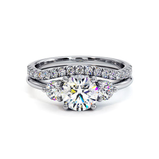 Bague Madeleine Diamant Rond, diamants de laboratoire, or blanc 18 carats ou platine 950 — Maison Laveran Paris
