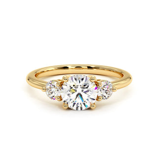 Bague Madeleine Diamant Rond, diamants de laboratoire, or jaune 18 carats — Maison Laveran Paris