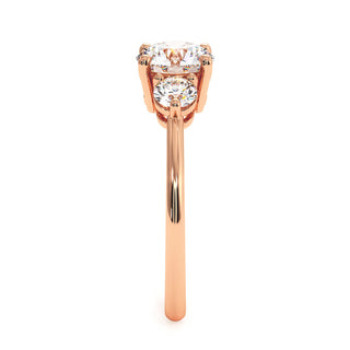 Bague Madeleine Diamant Rond, diamants de laboratoire, or rose 18 carats — Maison Laveran Paris