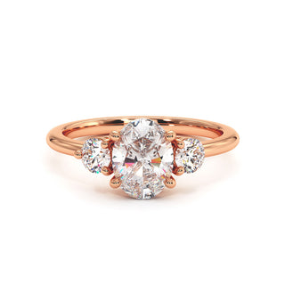 Bague Madeleine Diamant Ovale, diamants de laboratoire, or rose 18 carats — Maison Laveran Paris
