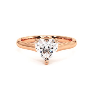 Bague Montaigne Cœur, solitaire diamant de laboratoire, or rose 18 carats — Maison Laveran Paris