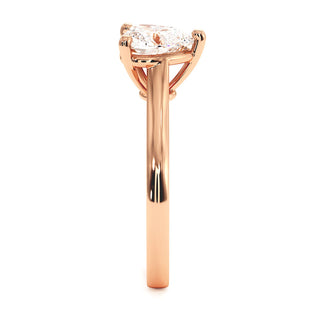 Bague Montaigne Cœur, solitaire diamant de laboratoire, or rose 18 carats — Maison Laveran Paris