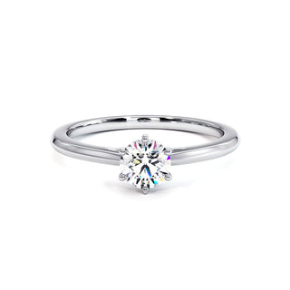 Bague Cambronne, solitaire diamant de laboratoire, or blanc 18 carats ou platine 950 — Maison Laveran Paris