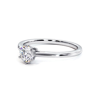 Bague Cambronne, solitaire diamant de laboratoire, or blanc 18 carats ou platine 950 — Maison Laveran Paris