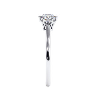 Bague Cambronne, solitaire diamant de laboratoire, or blanc 18 carats ou platine 950 — Maison Laveran Paris