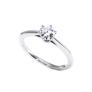 Bague Cambronne, solitaire diamant de laboratoire, or blanc 18 carats ou platine 950 — Maison Laveran Paris