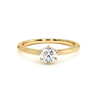 Bague Cambronne, solitaire diamant de laboratoire, or jaune 18 carats — Maison Laveran Paris