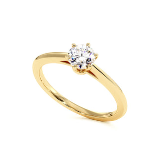 Bague Cambronne, solitaire diamant de laboratoire, or jaune 18 carats — Maison Laveran Paris