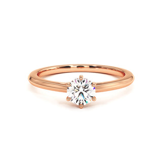 Bague Cambronne, solitaire diamant de laboratoire, or rose 18 carats — Maison Laveran Paris