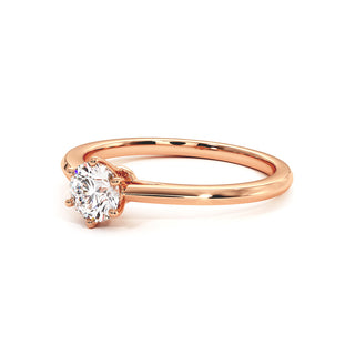 Bague Cambronne, solitaire diamant de laboratoire, or rose 18 carats — Maison Laveran Paris