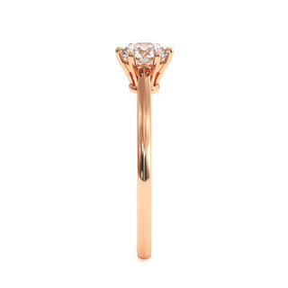Bague Cambronne, solitaire diamant de laboratoire, or rose 18 carats — Maison Laveran Paris