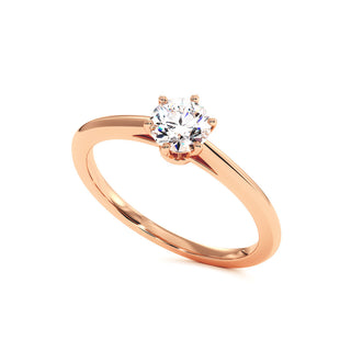 Bague Cambronne, solitaire diamant de laboratoire, or rose 18 carats — Maison Laveran Paris