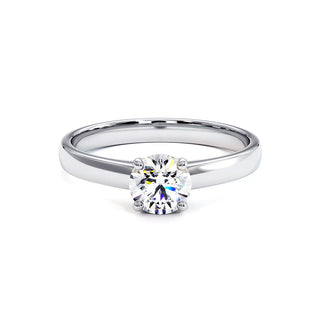 Bague Luxembourg, solitaire diamant de laboratoire, or blanc 18 carats ou platine 950 — Maison Laveran Paris