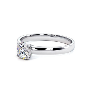 Bague Luxembourg, solitaire diamant de laboratoire, or blanc 18 carats ou platine 950 — Maison Laveran Paris
