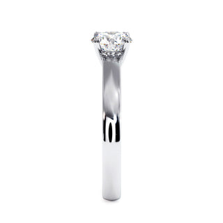 Bague Luxembourg, solitaire diamant de laboratoire, or blanc 18 carats ou platine 950 — Maison Laveran Paris