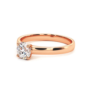 Bague Luxembourg, solitaire diamant de laboratoire, or rose 18 carats — Maison Laveran Paris