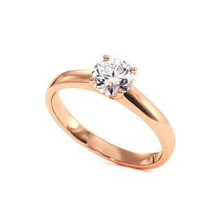 Bague Luxembourg, solitaire diamant de laboratoire, or rose 18 carats — Maison Laveran Paris