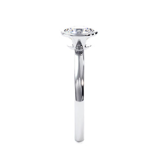 Bague Port Royal, solitaire diamant de laboratoire serti clos, or blanc 18 carats ou platine 950 — Maison Laveran Paris