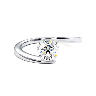 Bague Sorbonne, solitaire diamant de laboratoire, or blanc 18 carats ou platine 950 — Maison Laveran Paris