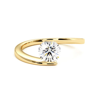 Bague Sorbonne, solitaire diamant de laboratoire, or jaune 18 carats — Maison Laveran Paris