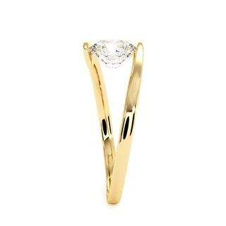 Bague Sorbonne, solitaire diamant de laboratoire, or jaune 18 carats — Maison Laveran Paris