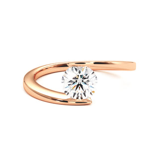 Bague Sorbonne, solitaire diamant de laboratoire, or rose 18 carats — Maison Laveran Paris