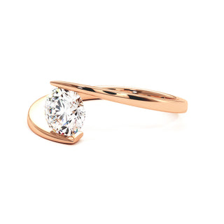 Bague Sorbonne, solitaire diamant de laboratoire, or rose 18 carats — Maison Laveran Paris