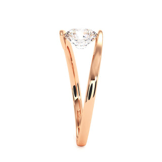 Bague Sorbonne, solitaire diamant de laboratoire, or rose 18 carats — Maison Laveran Paris