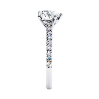 Bague Vendôme Diamant Cœur, diamants de laboratoire, or blanc 18 carats ou platine 950 — Maison Laveran Paris
