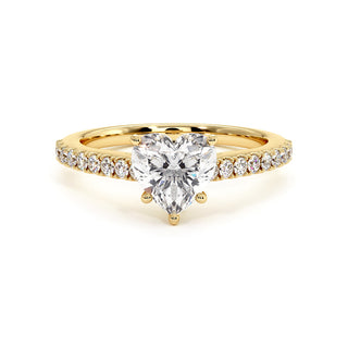 Bague Vendôme Diamant Cœur, diamants de laboratoire, or jaune 18 carats — Maison Laveran Paris