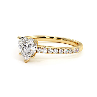 Bague Vendôme Diamant Cœur, diamants de laboratoire, or jaune 18 carats — Maison Laveran Paris
