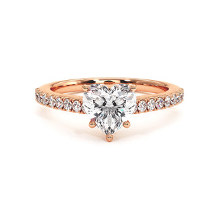 Bague Vendôme Diamant Cœur, diamants de laboratoire, or rose 18 carats — Maison Laveran Paris