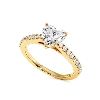 Bague Vendôme Diamant Cœur, diamants de laboratoire, or jaune 18 carats — Maison Laveran Paris
