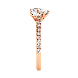 Bague Vendôme Diamant Cœur, diamants de laboratoire, or rose 18 carats — Maison Laveran Paris