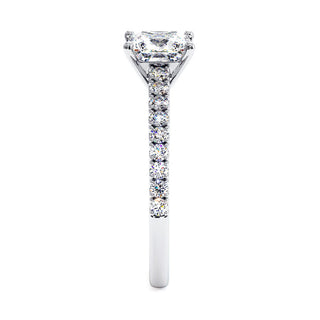Bague Vendôme Diamant Princesse, diamants de laboratoire, or blanc 18 carats ou platine 950 — Maison Laveran Paris