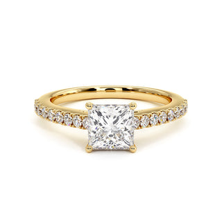 Bague Vendôme Diamant Princesse, diamants de laboratoire, or jaune 18 carats — Maison Laveran Paris