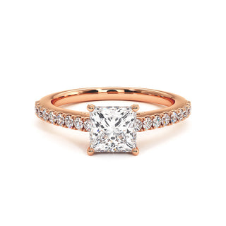 Bague Vendôme Diamant Princesse, diamants de laboratoire, or rose 18 carats — Maison Laveran Paris