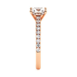 Bague Vendôme Diamant Princesse, diamants de laboratoire, or rose 18 carats — Maison Laveran Paris